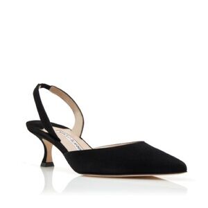 Manolo Blahnik pointed toe kitten heel